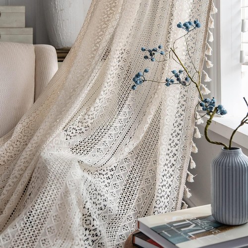 Tende trasparenti pizzo boho